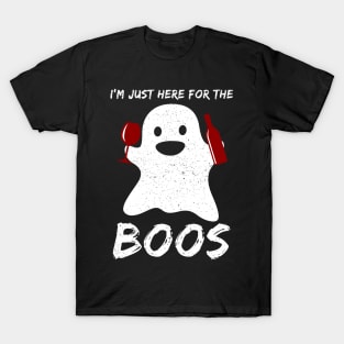 I'm just here for the boos Funny Wine Lover Halloween T-Shirt